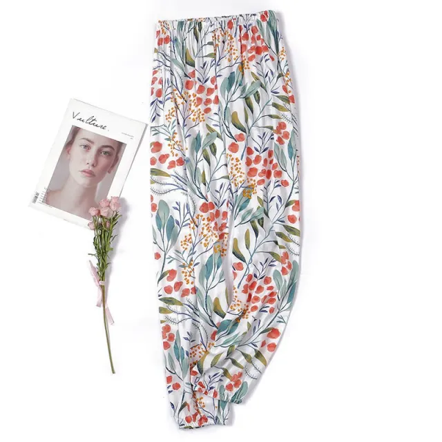 Women's Plus Size Cotton Pajama Pants Floral - Shop at LoveMi