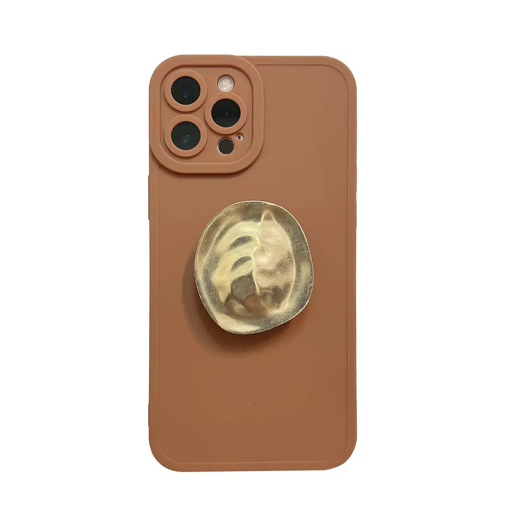 Retro Brown Ingot Bracket All-Inclusive Phone Case
