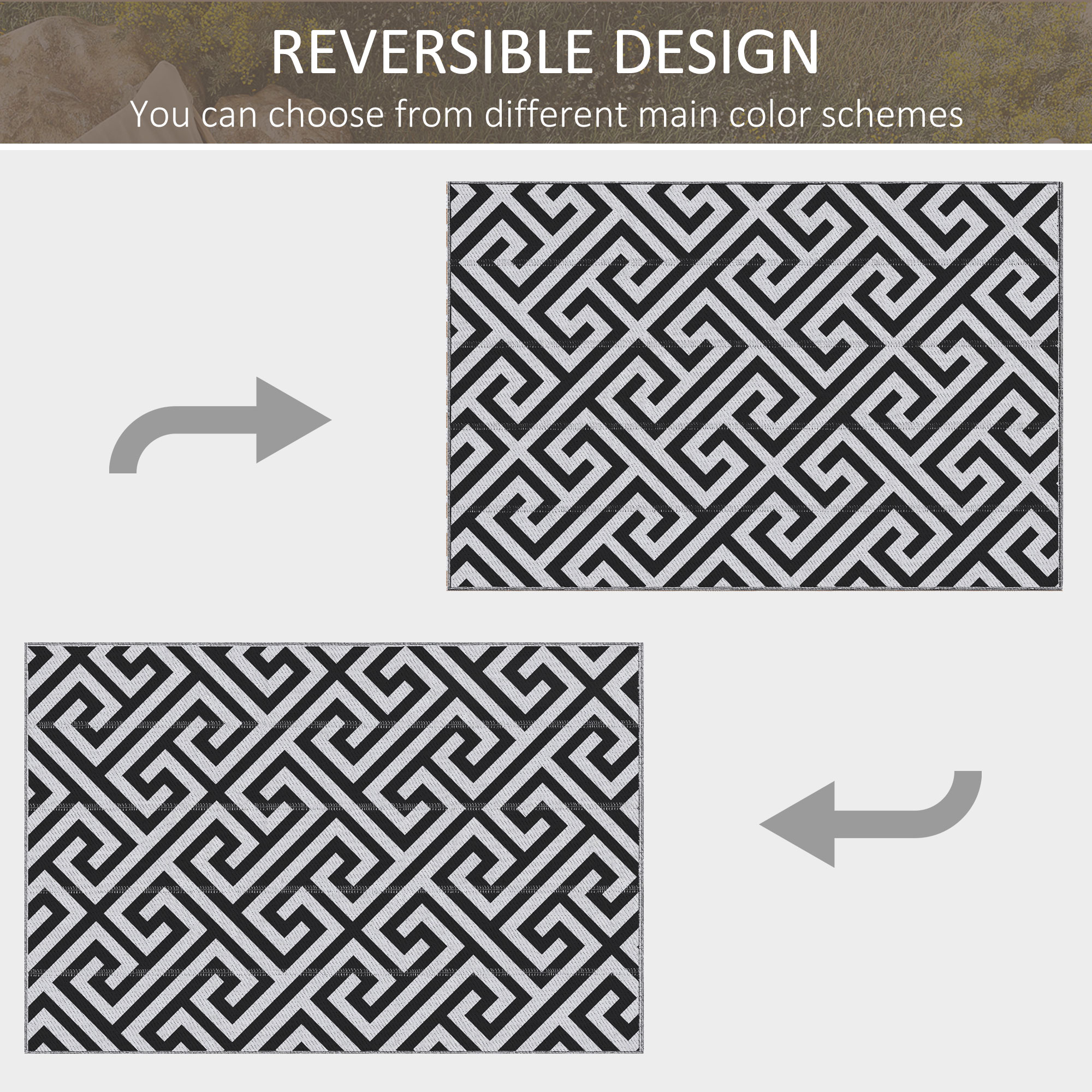 Outdoor Double-sided Plastic Grass Mat, Portable RV Camping Suitable — image 5