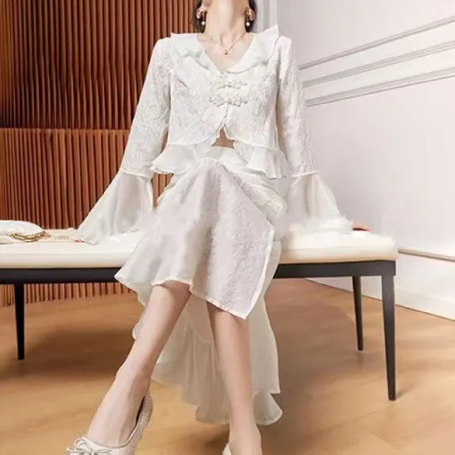 New High Sense Shirt Top And Skirt Two piece Suit Top And Skirt - Shop at LoveMi