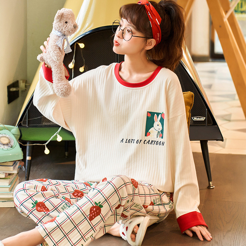 Title 9, Cotton long-sleeved trousers ladies pajamas set