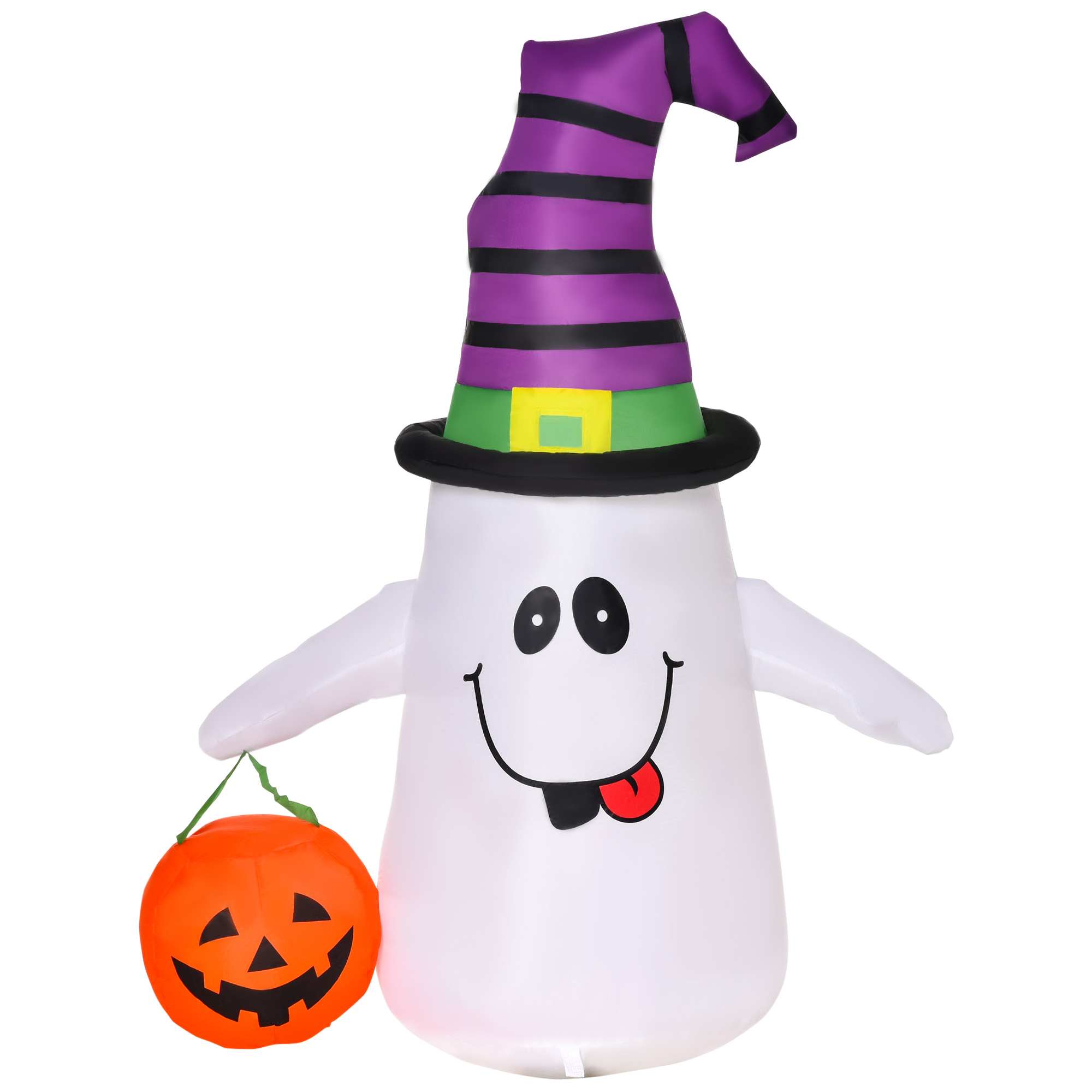 1.2m Witch Ghost Halloween Inflatable Decoration W  LED Lights Fan Accessories Pumpkin Lantern Kids A Dult F Un Weather-Resistant Indoor Outdoor Seasonal