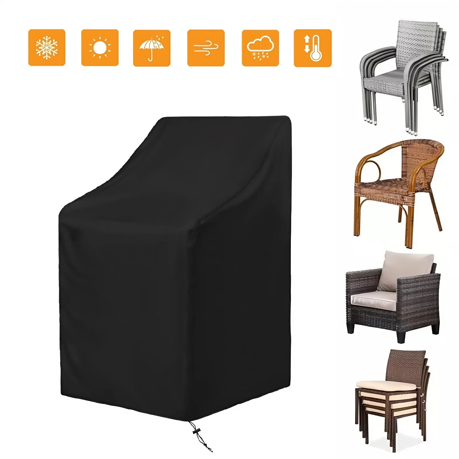 Garden Stackable Chair Covers Waterproof Outdoor Stacking Cover68x68x120CM — image 4