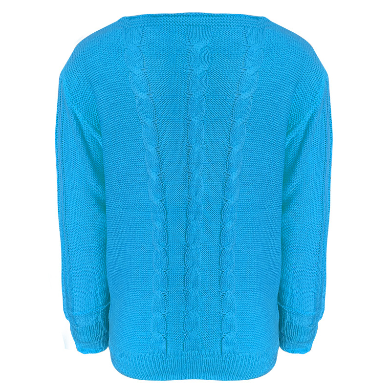 Title 3, Fluorescent Round Neck Twist Twist Casual Knitt...