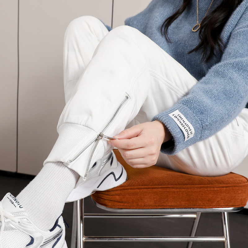 Ladies Sports White Duck Down Thermal Cotton Pants