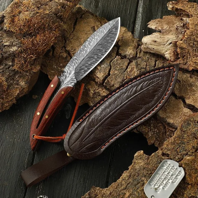 Outdoor Survival Integrated Camping Handle Meat Multi functional Knife Feather Knife - Shop at LoveMi