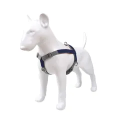 Leather Pet Dog Chest Harness Vest Nylon Leash Set - Blue - View 1