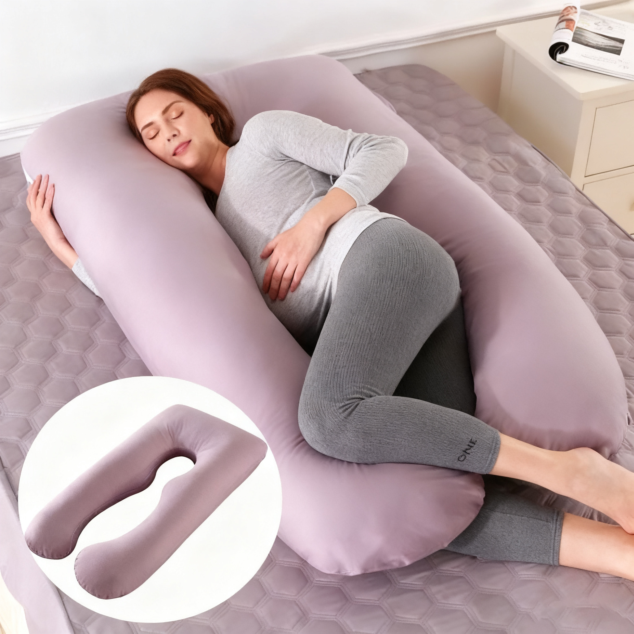 Pregnancy Pillow U Shaped Maternity Support Back Hips Legs Belly Sleeping — image 7