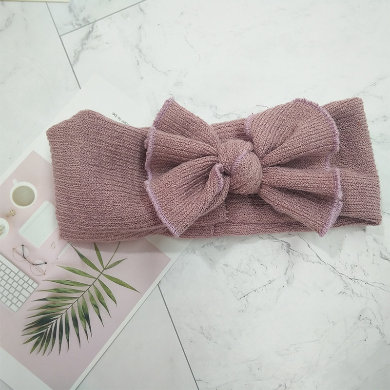Autumn And Winter Baby Knitted Bow Headband Blue - Shop at LoveMi
