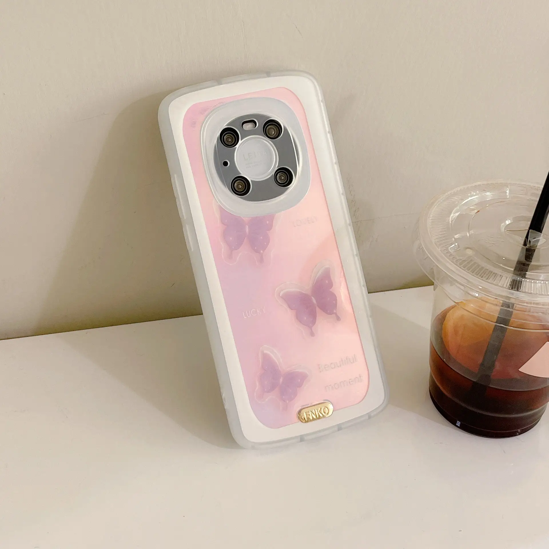 Laser Purple Butterfly Silicone Phone Case Protector