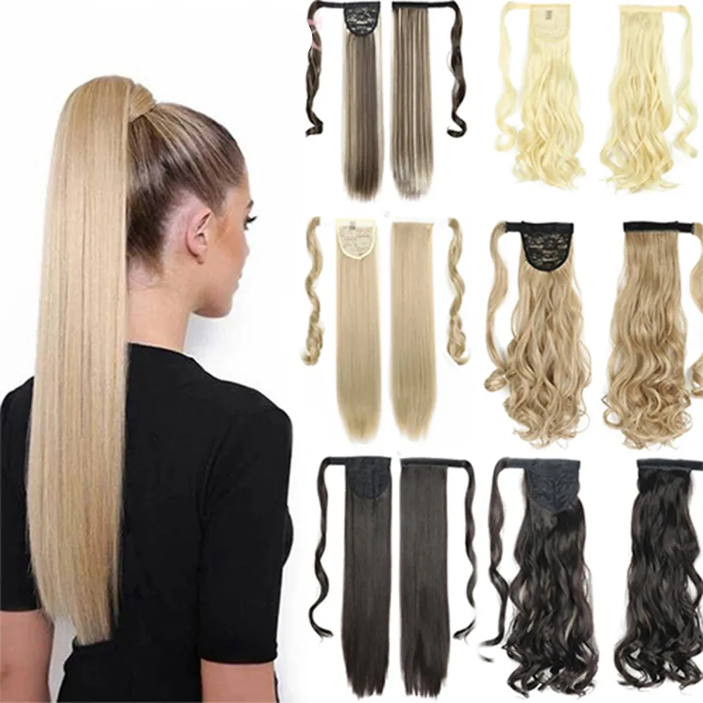 Long Straight Wrap Around Clip in Ponytail Hair Extension