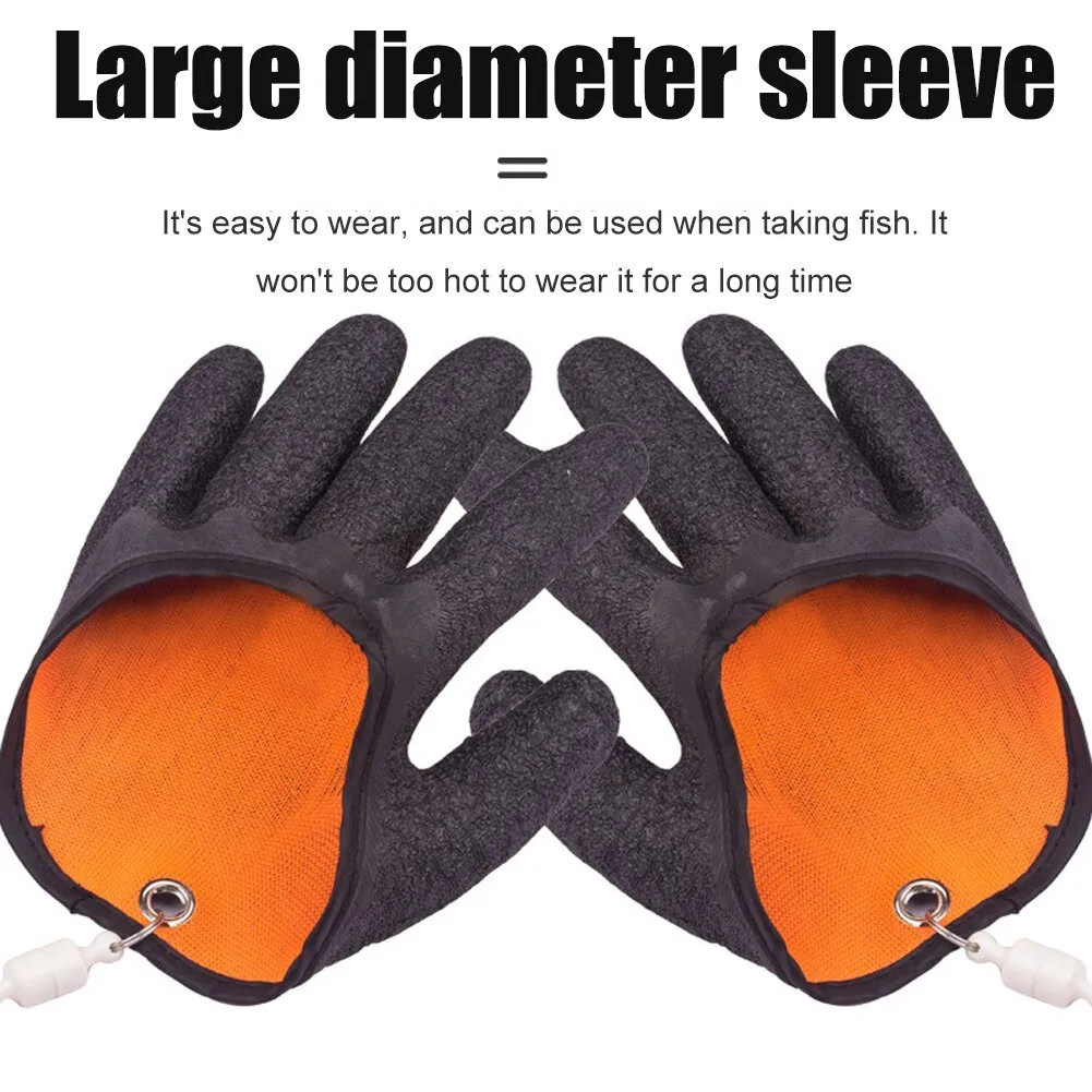 Fishing Gloves Anti-Slip Protect Hand From Puncture Scrapes Fisherman Professional Catch Fish Latex Hunting Gloves Left Right – image 6