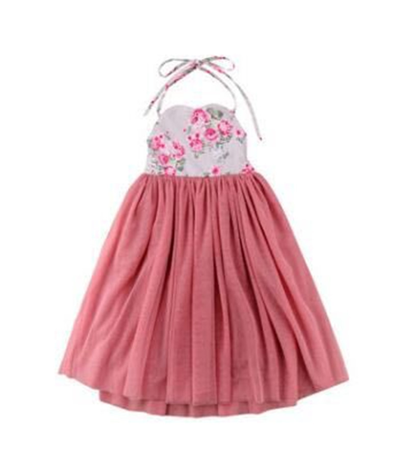 Flower Print Suspender Princess Dress