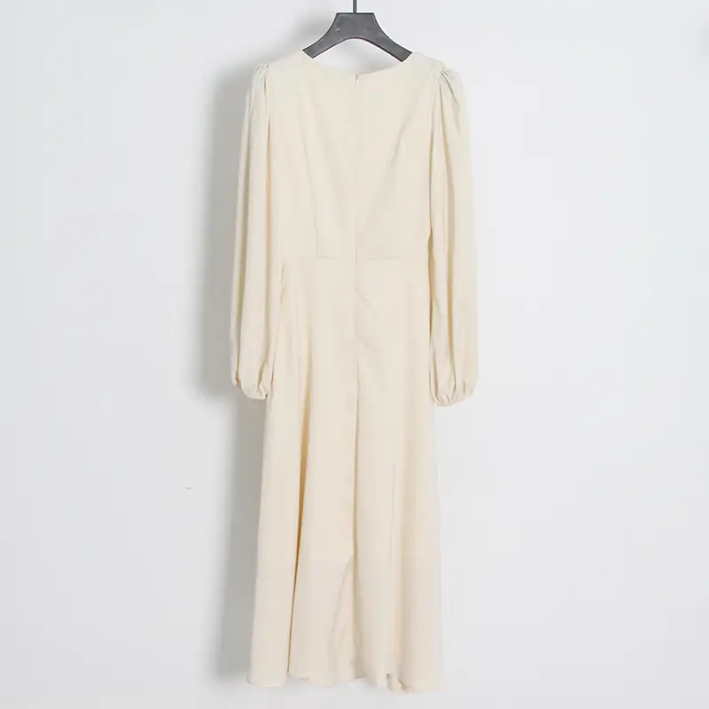 Celebrity Style Apricot Beaded Long Dress