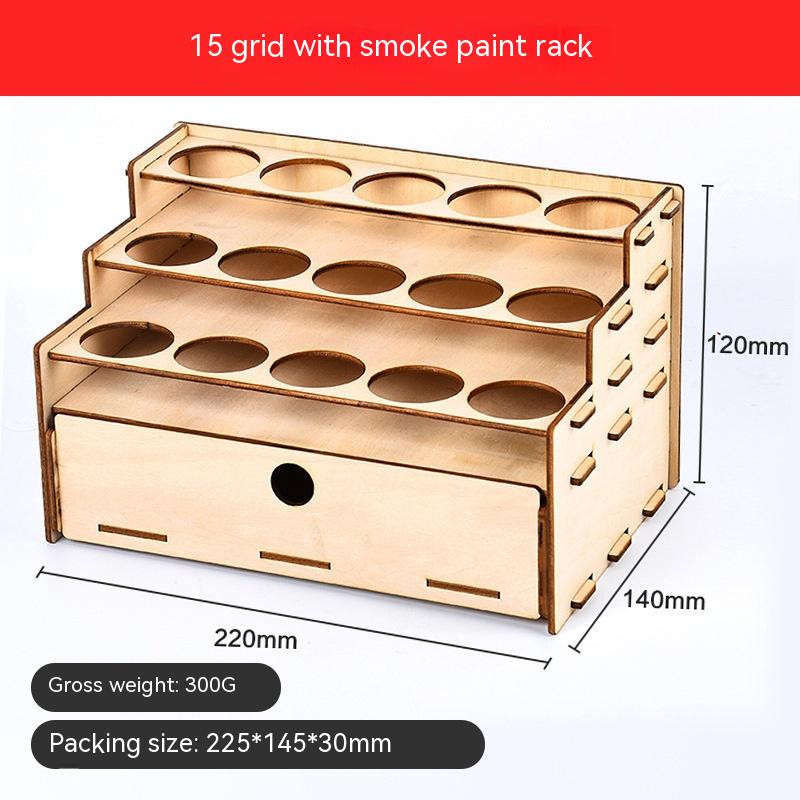 15 Grid With Drawer Paint Rack