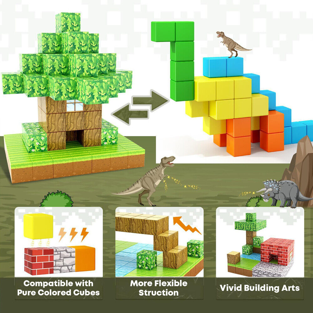 1 0 0Pcs&Set Minecraft Magnetic Building Blocks Children Kids Educational Toy Gifts 4