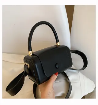 Fashion Simple Portable Small Square Bag - Black