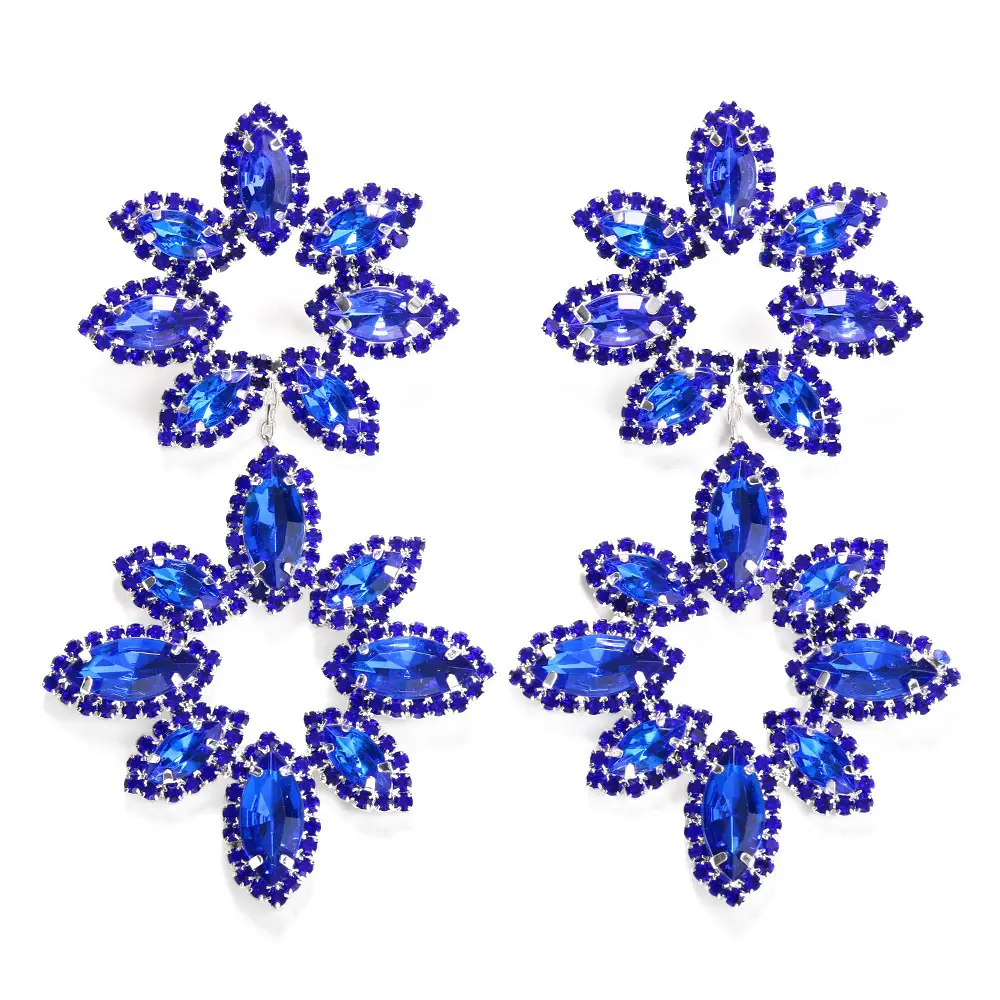 Women's Fashion Flower Rhinestone Earrings