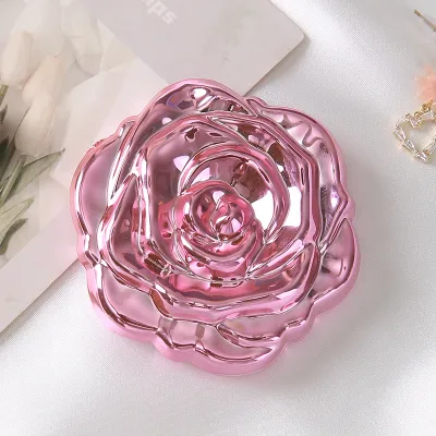 Rose Shape Compact Mirror, Portable Foldable Makeup Mirror, Mini Pocket Cosmetic Mirror For Girls Gift, Random Color Available