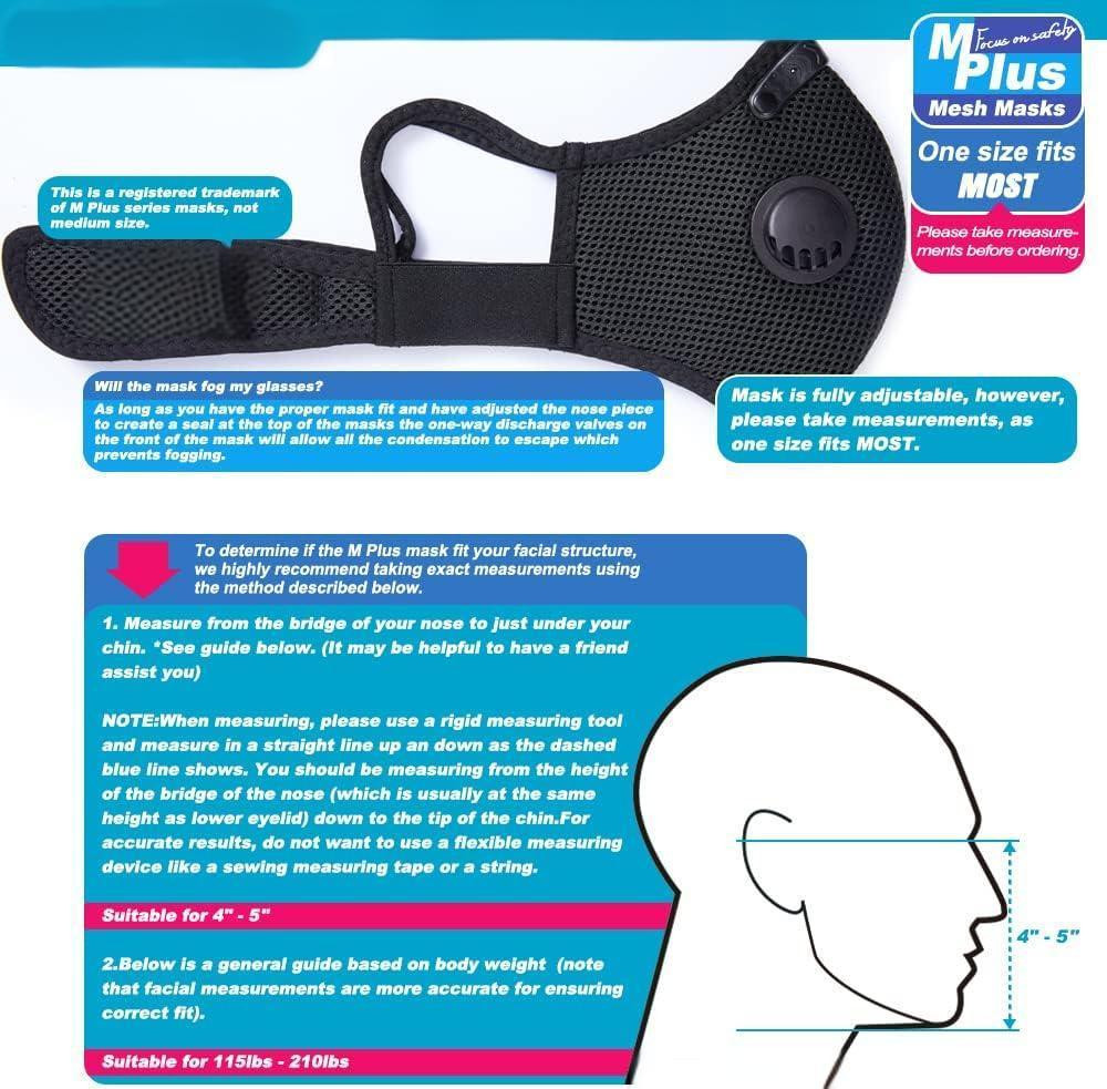 Sport Cycling Face Mask With Active Carbon Filter Breathing Valves Washable — image 4