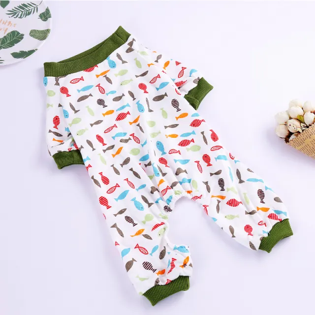Pet Four Legged Printed Pajamas Comfortable Home Clothes Small Fish - Shop at LoveMi