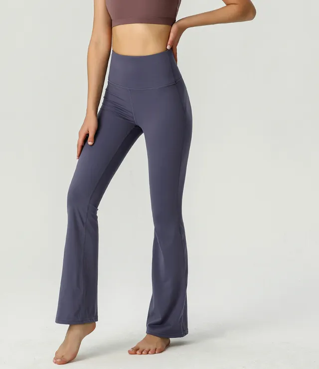 Women's High Elasticity Casual Double Sided Brushed High Waist Yoga Pants Lavender - Shop at LoveMi
