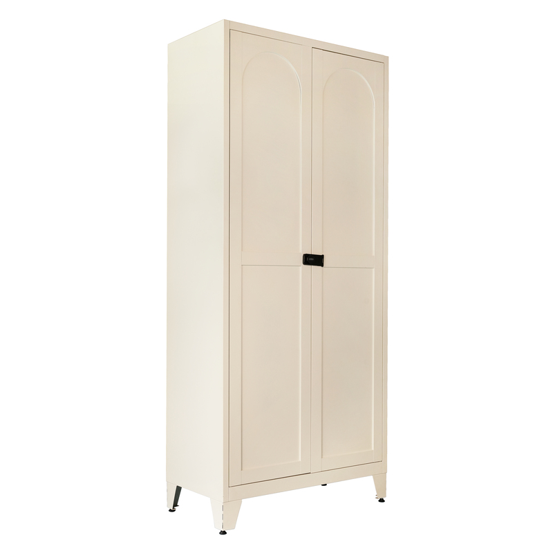 71in 2-Door Cabinet With Lock, Metal Storage Cabinet W Adjustable Shelves, Beige For Kitchen Bedroom Living Room,Beige 8