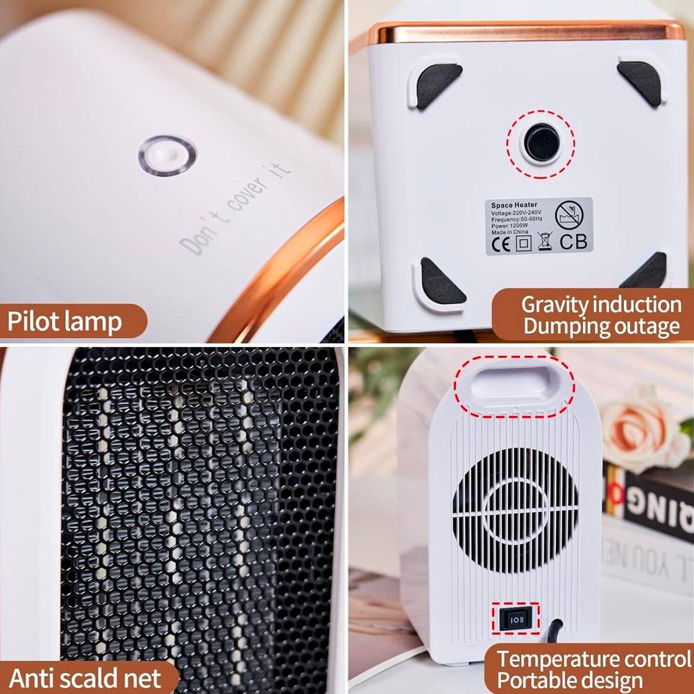 Electric Portable Space Heater 1200W Small Ceramic Fan Low Energy UK Plug — image 10