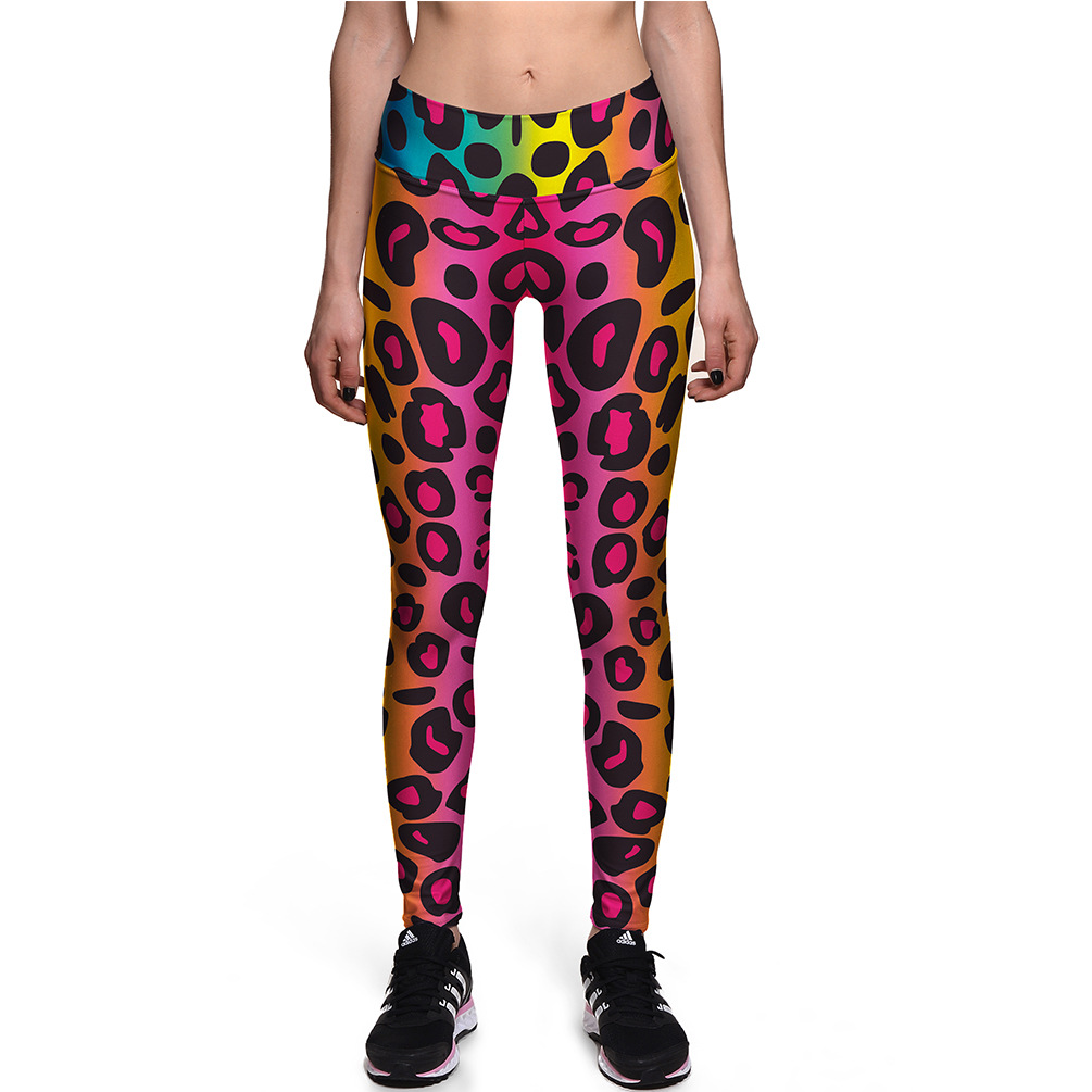 Black Leopard Print Patchwork Leggings Personality 3 Style - Shop at LoveMi