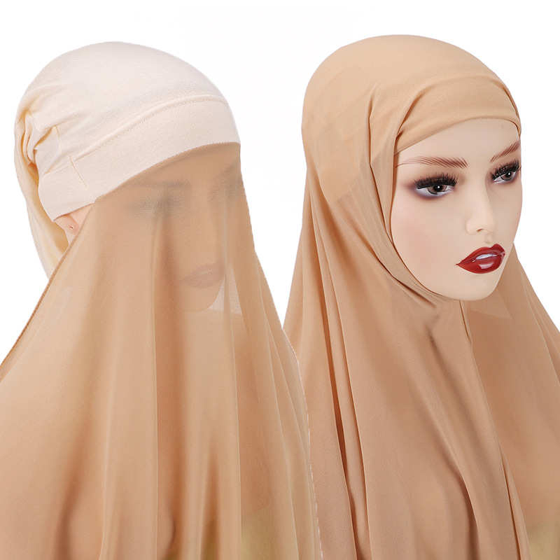 Veiled Muslim Ladies Chiffon Turban Scarf Set 8Style - Shop at LoveMi
