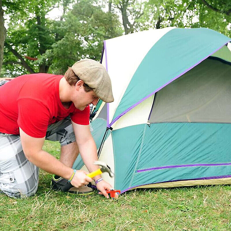 10Pcs Heavy Duty Galvanised Steel Tent Pegs Metal Camping Ground Sheet Anchor HS