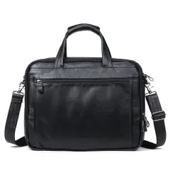 Business Men's 15.6 Inch Leather Computer Bag - Black - View 1