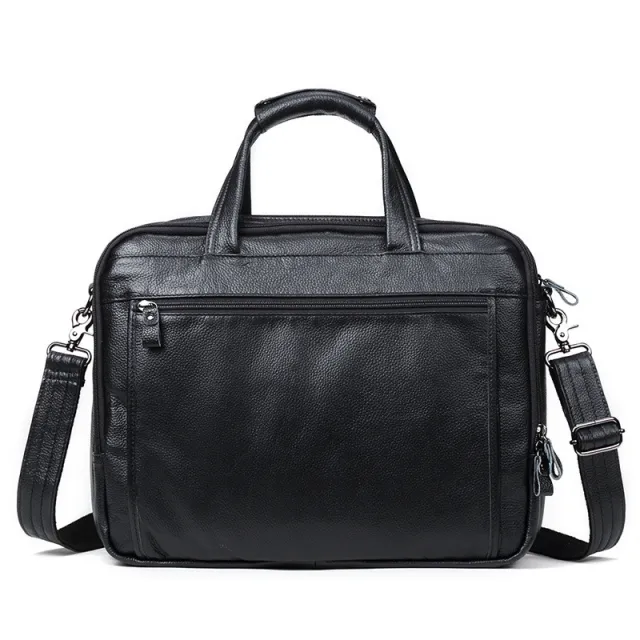 Business Men's 15.6 Inch Leather Computer Bag Black - Shop at LoveMi