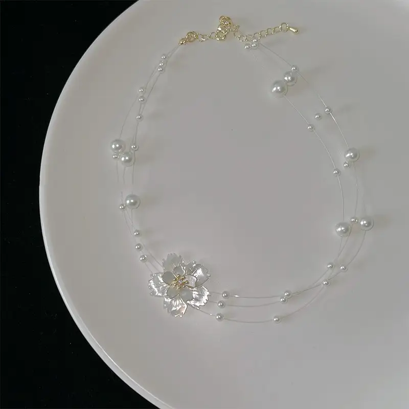 Shell Flower Pearl Clavicle Chain Female