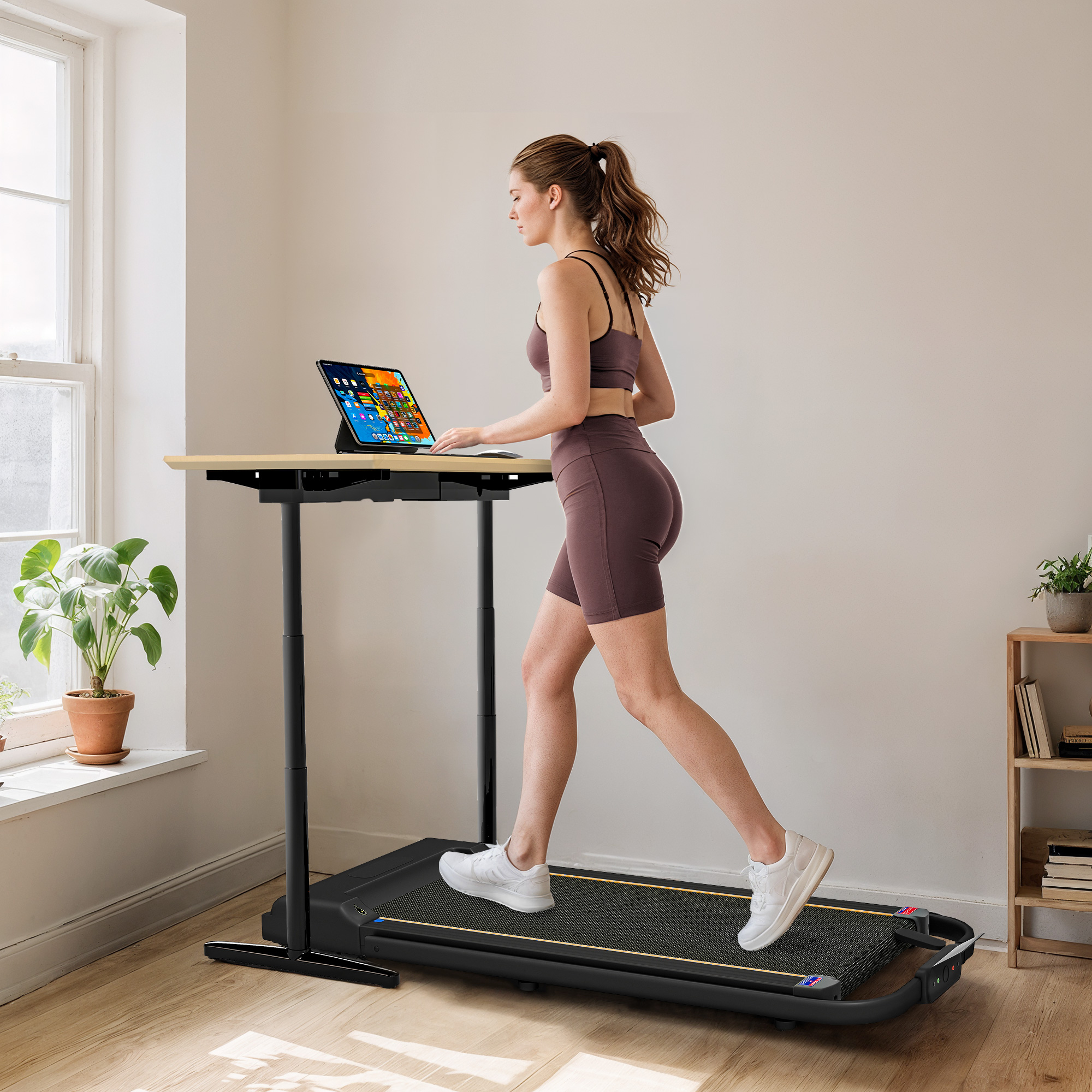 Orange-2.5-horsepower Walking Mat,1-6 Kilometers Per Hour Folding Treadmill — image 3