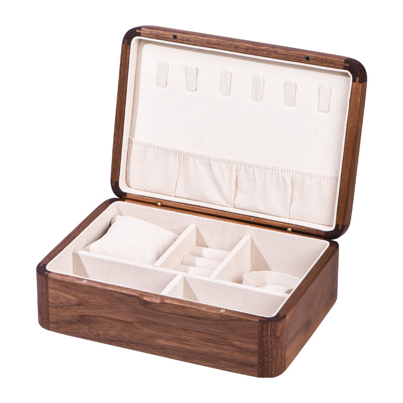 Title 4, Walnut Jewelry Box Storage Multi-function