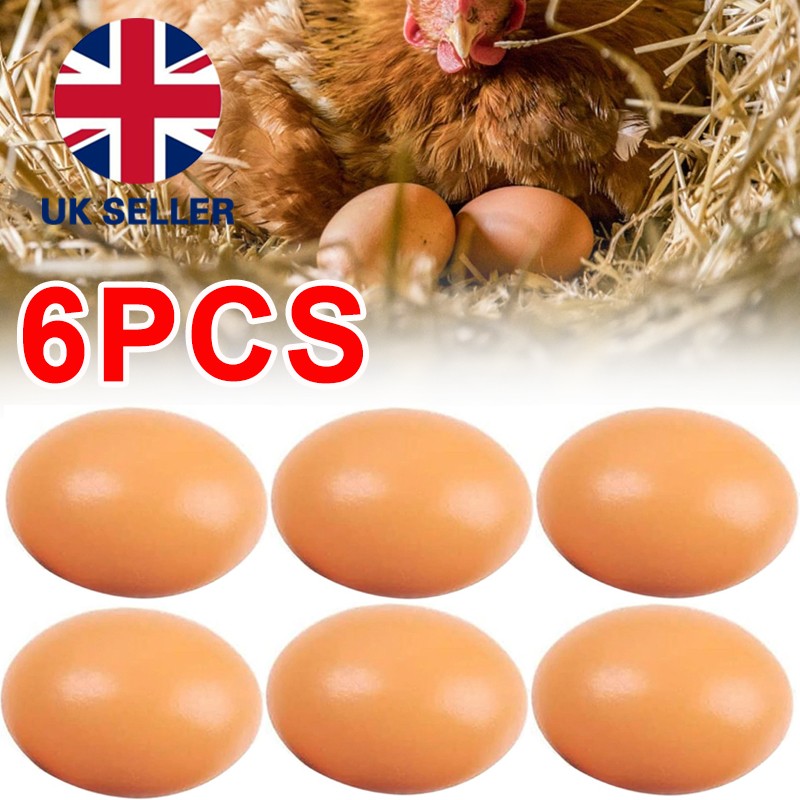 6PCS Fake Wooden Chicken Eggs Help Hen Lay Eggs Agricultural Tool For Chicken UK