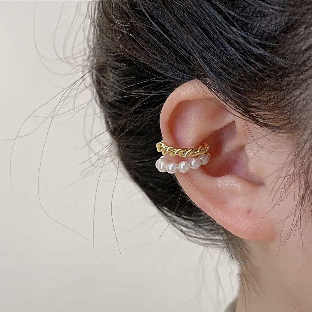 Fashion Twist Pearl Ear Bone Clip