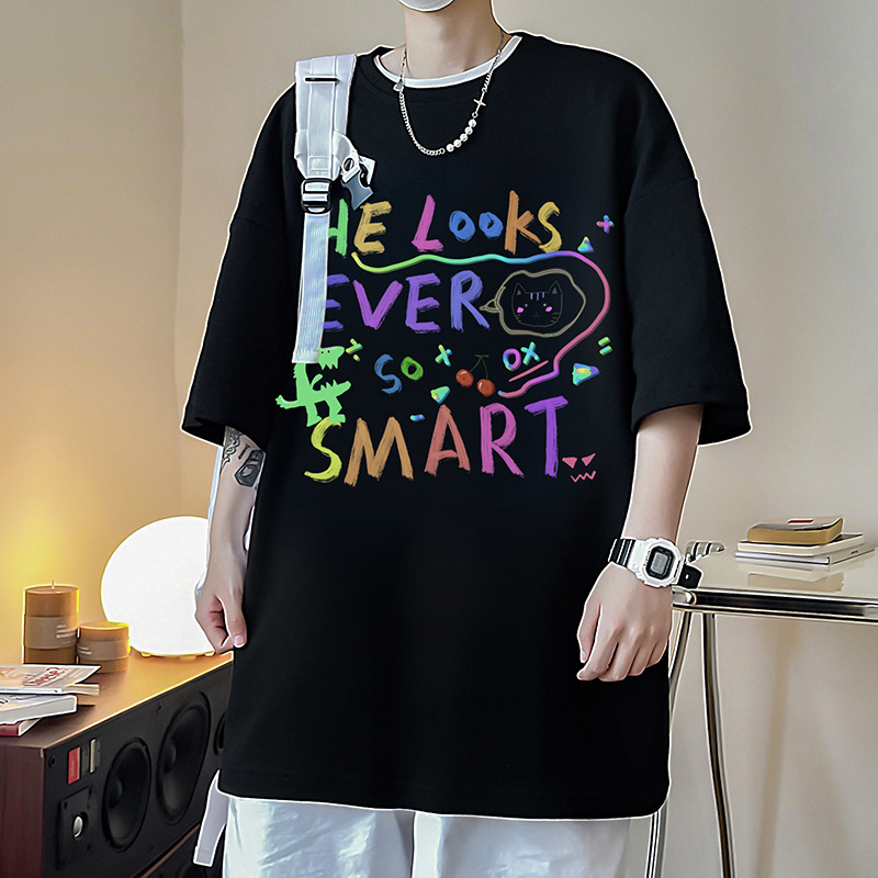 Couple Half Sleeve Bottoming Shirt T-shirt Top Clothes