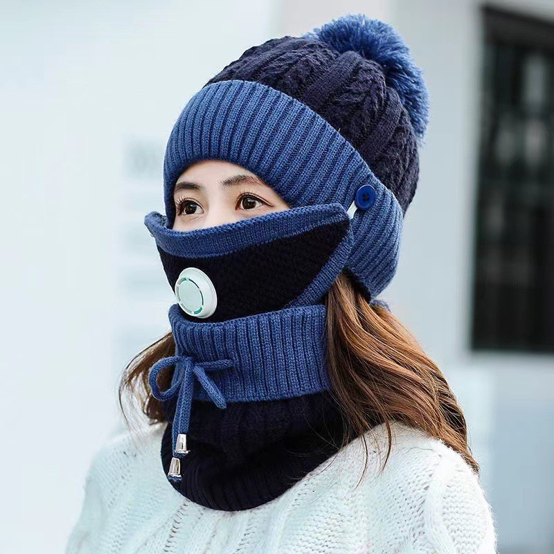 New Women's Fleece Thickened Warm Knitted Wool Hat