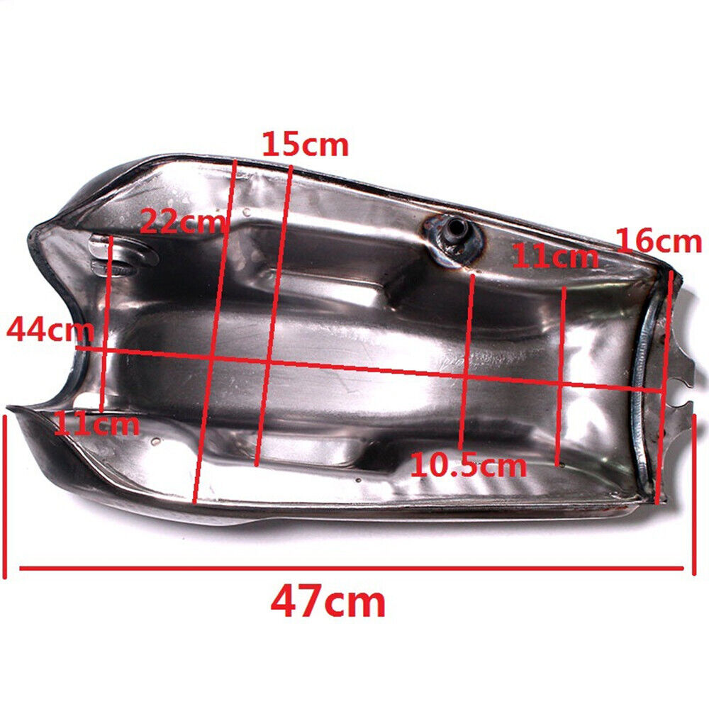 Universal Silver Cafe Racer Fuel Gas Tank 9L 2.4 Gallons Modified — image 3