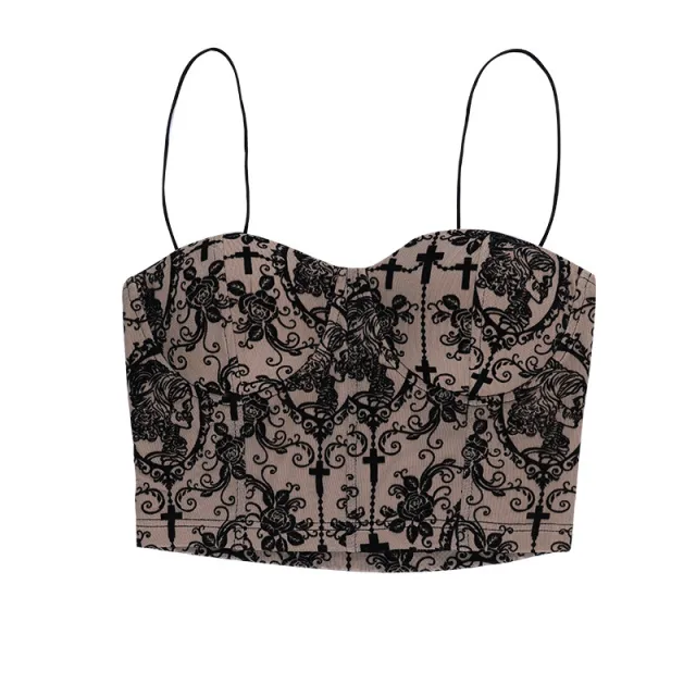 Embroidered Pattern Short Camisole Red - Shop at LoveMi