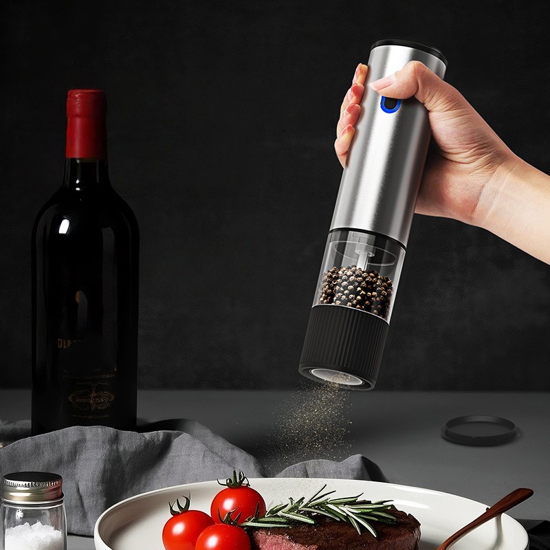 2PCS Electric Salt And Pepper Grinder Auto Mill Shaker Adjustable Coarseness V — image 11