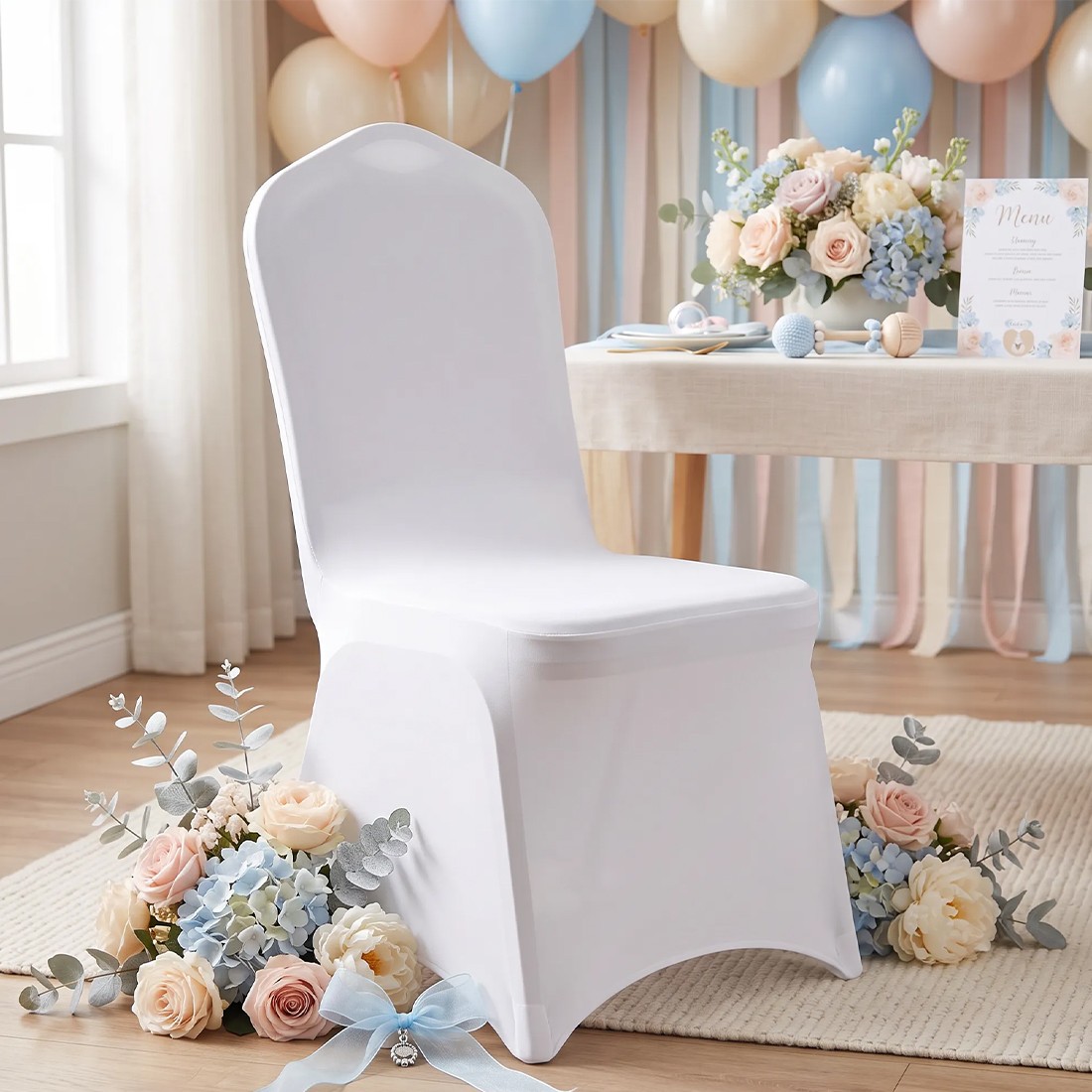 1PCS Stretch Spandex White Folding Chair Covers Gorgeous Formal Chairs UK — image 8