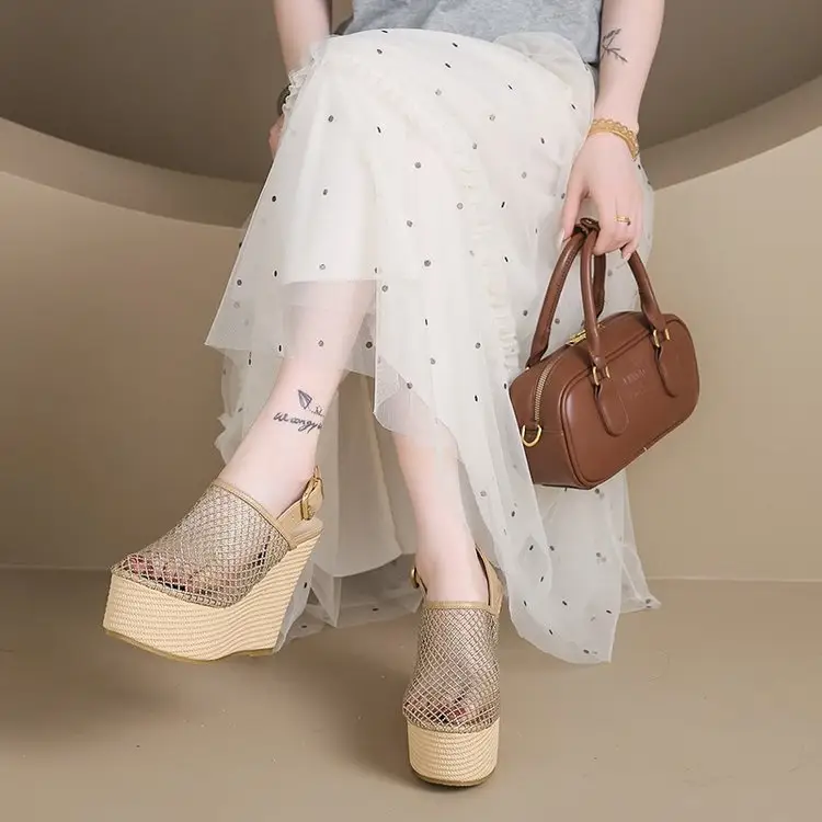 Fashionable Thick Soled Sloping Heel Sexy Sandals