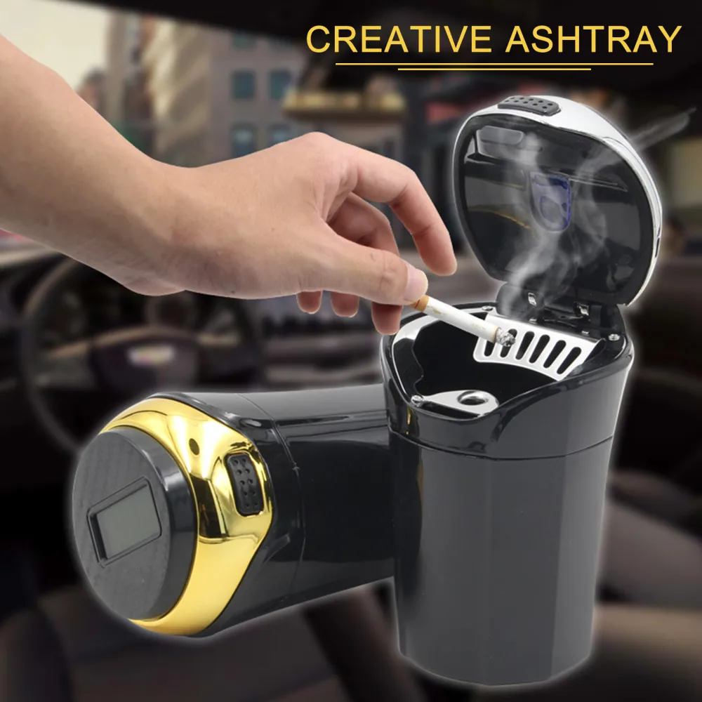 Portable Solar Rechargeable Car Ashtray Detachable Car with Led