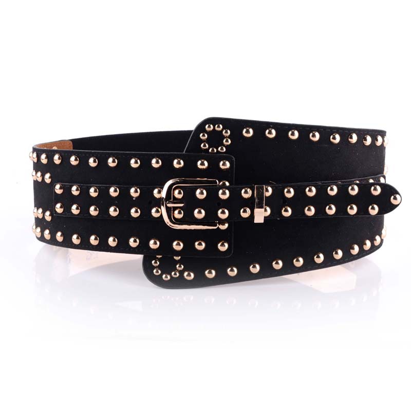 Personalized Rivet Punk Ladies With Elastic Wide Waistband Fashion Belt