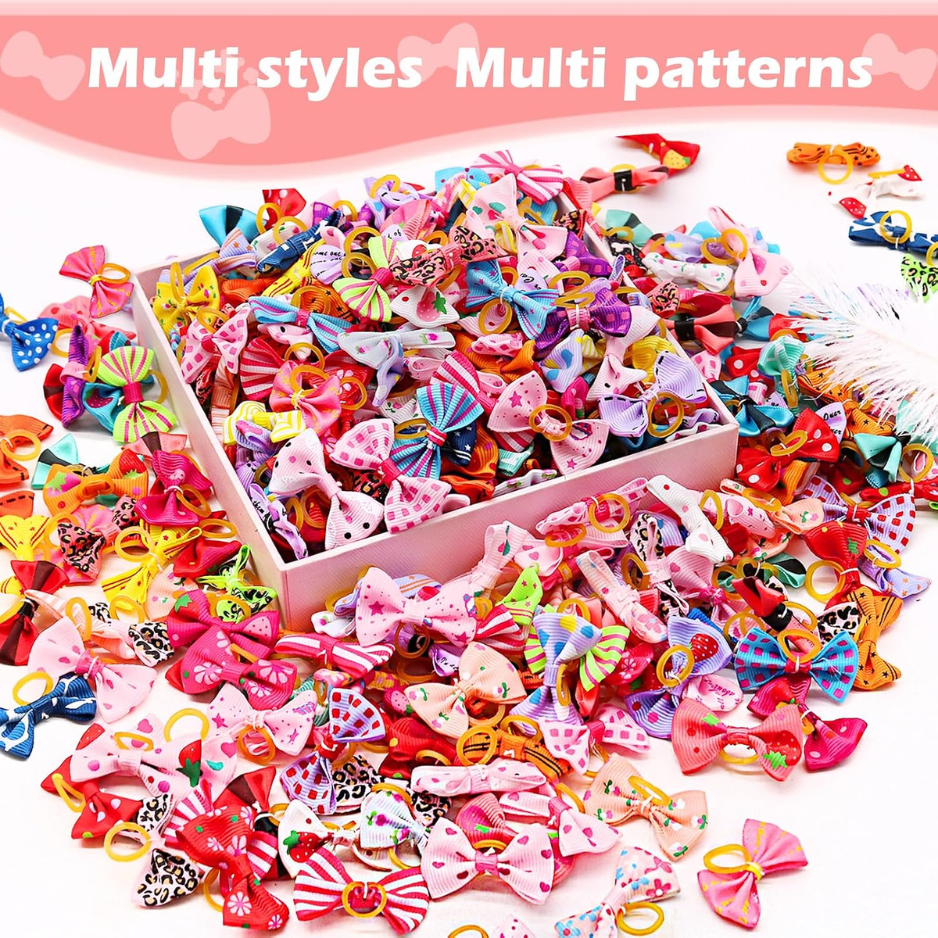 Handmade 101 PCS Bulk Dog Bows Light  Secure  Comfortable Perfect For Top 5