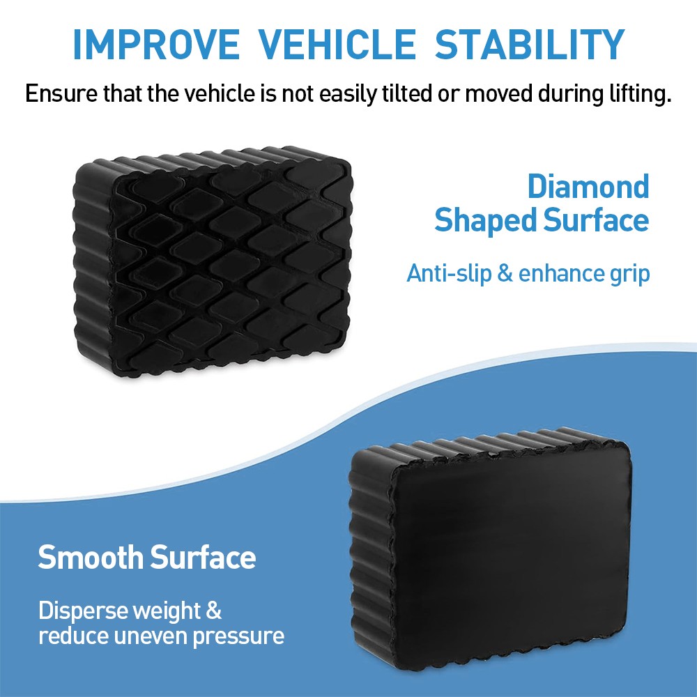 Ramp Jacking Rubber Blocks Set Universal Scissor Car Lift Pads Set Of 4 UK---120 X 80 X 40 Mm