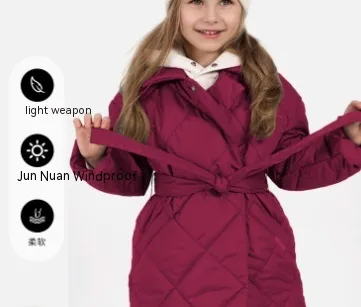 Children's Hoodie Cotton Jacket Slim fit Lace Up Lapel Burgundy - Shop at LoveMi